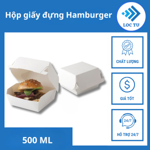 Hộp giấy trắng đựng Hamburger
