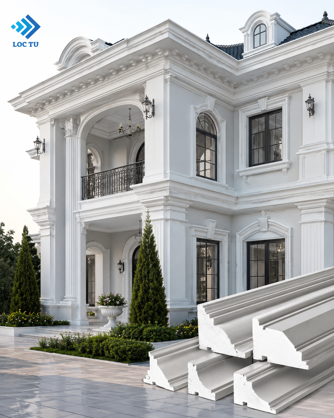 Hình ảnh thực tế Phào Chỉ EPS Cho Biệt Thự