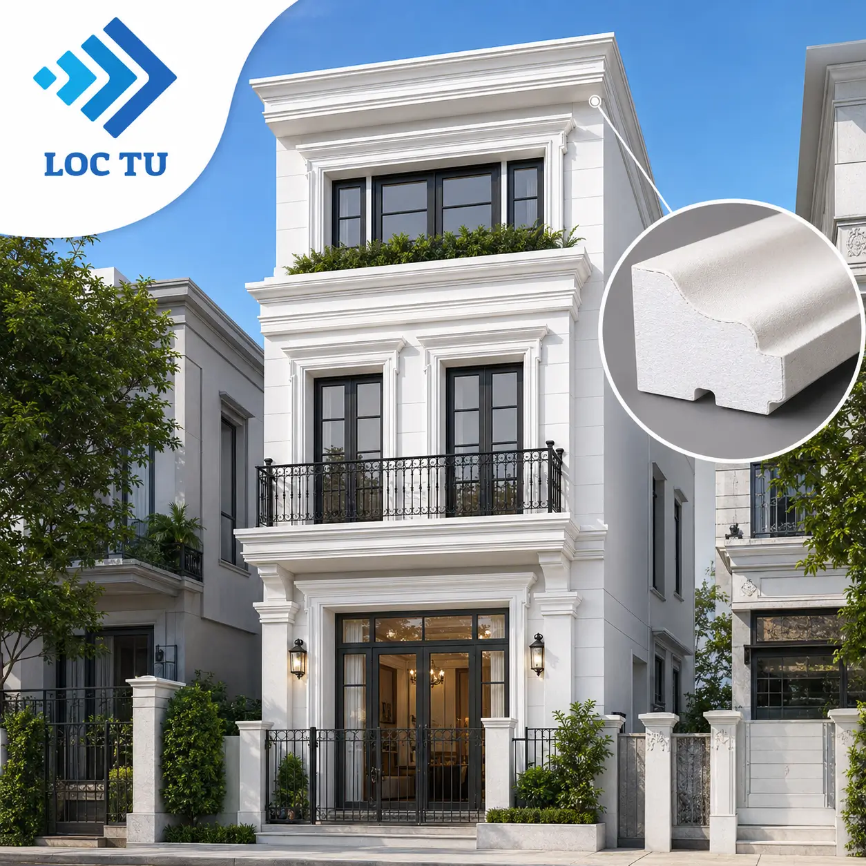 Phào chỉ EPS góp phần hoàn thiện kiến trúc nhà phố hiện đại