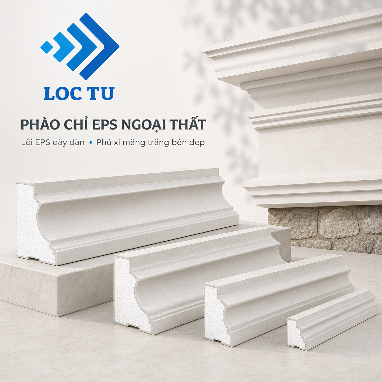 Phào chỉ EPS ngoại thất cho công trình cao cấp