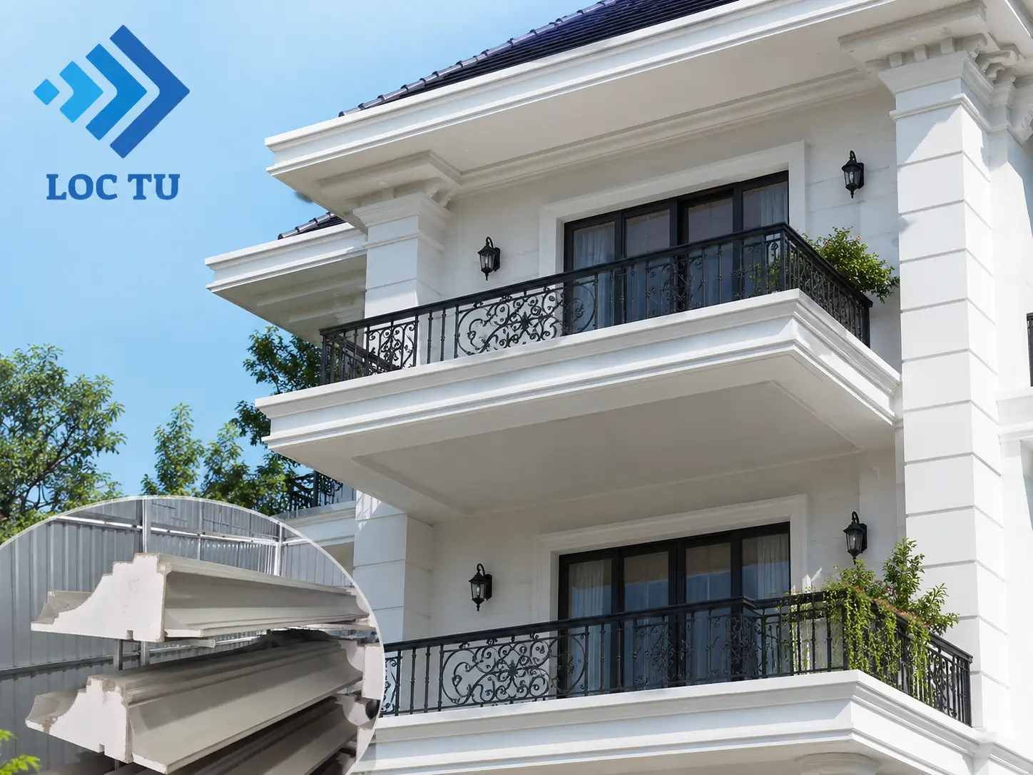 Phào chỉ EPS ban công mang đến vẻ đẹp hài hòa cho tổng thể ngôi nhà