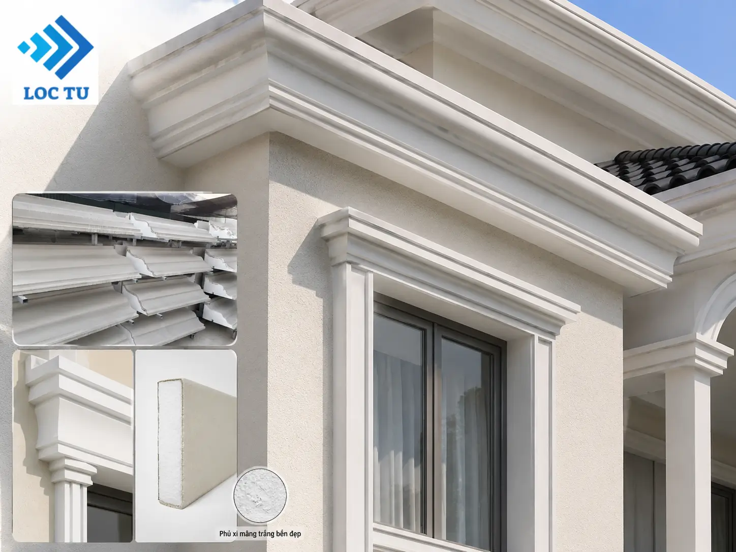 Phào chỉ EPS nhà phố nâng cao giá trị thẩm mỹ cho ngoại thất