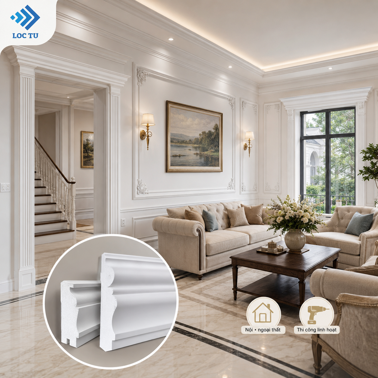 Phào chỉ EPS tân cổ điển cao cấp