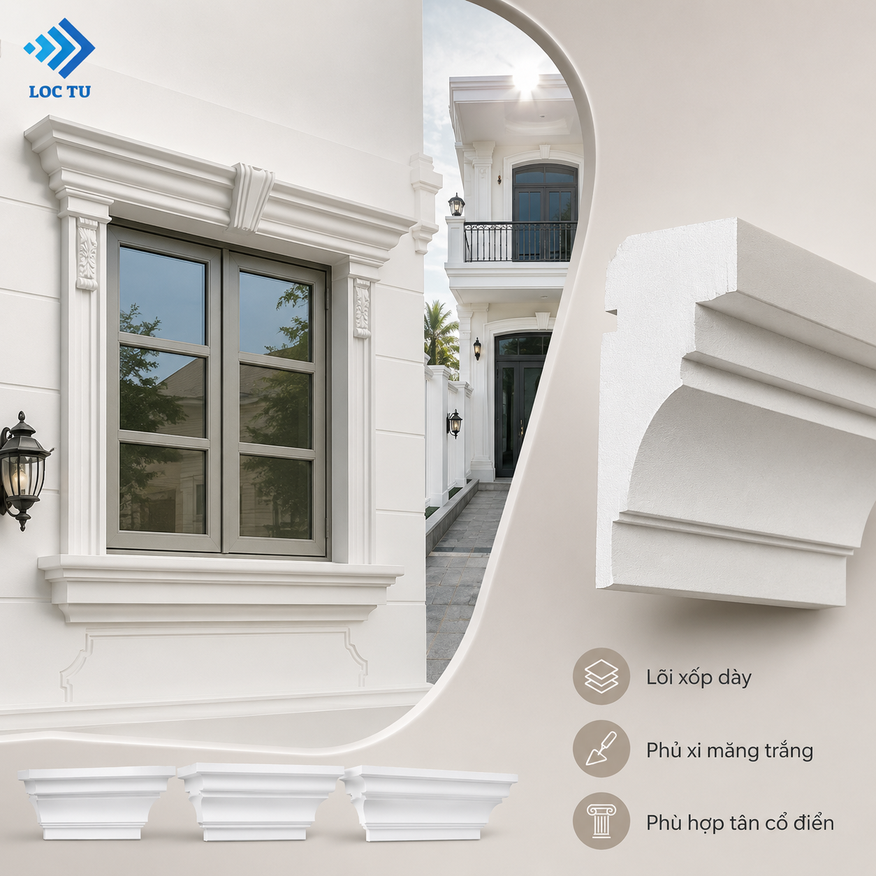 Phào chỉ EPS chất lượng cao, hoàn thiện tinh tế