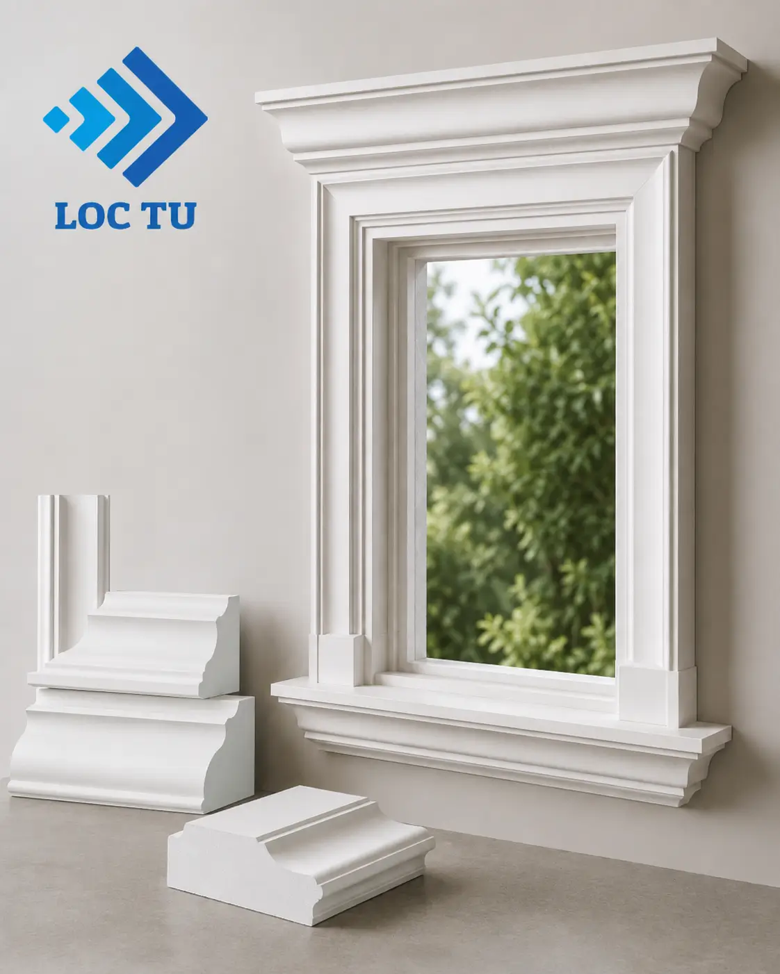 Hoàn thiện kiến trúc ngoại thất với phào chỉ EPS cửa sổ
