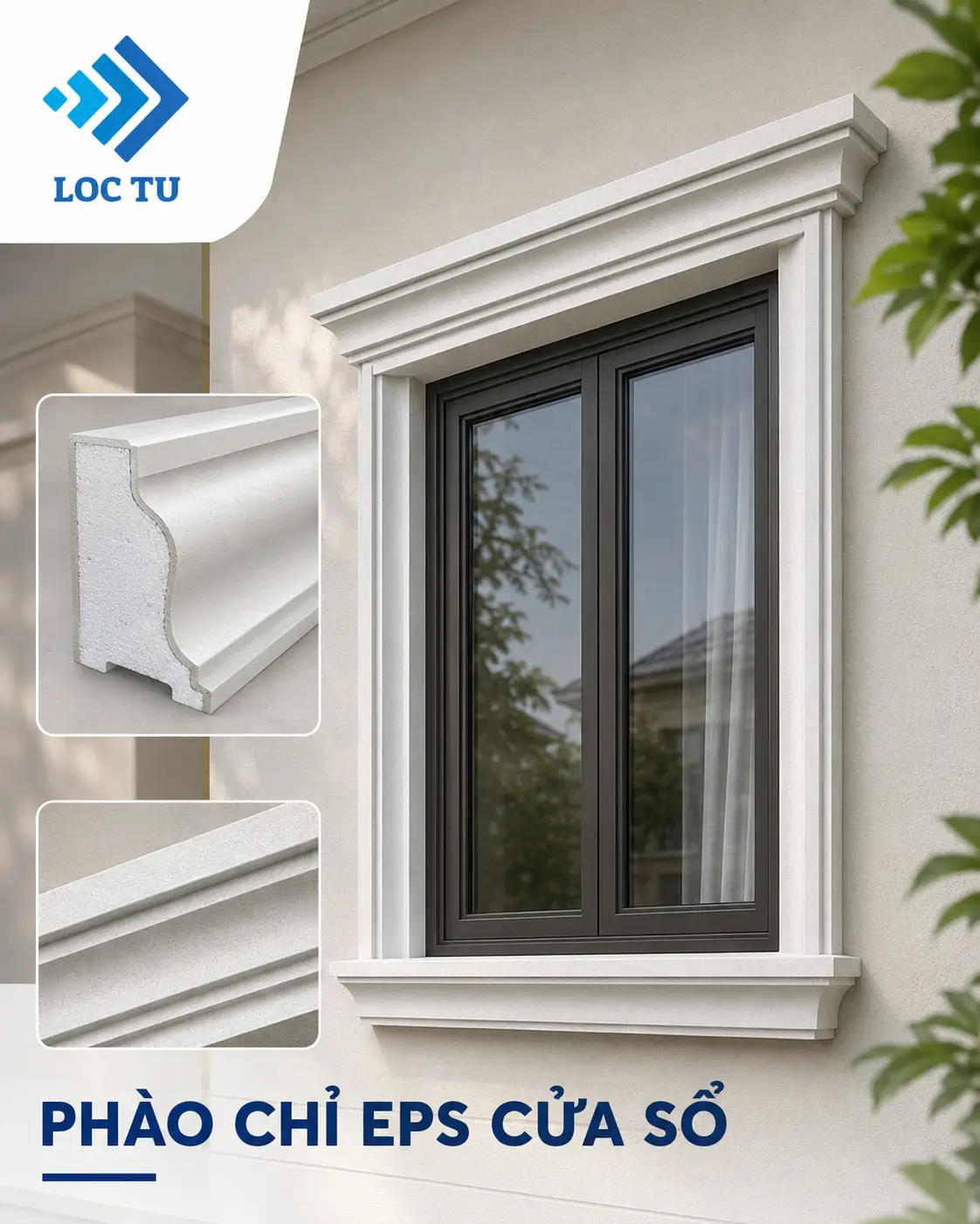 Mẫu phào chỉ EPS cửa sổ được ứng dụng thực tế