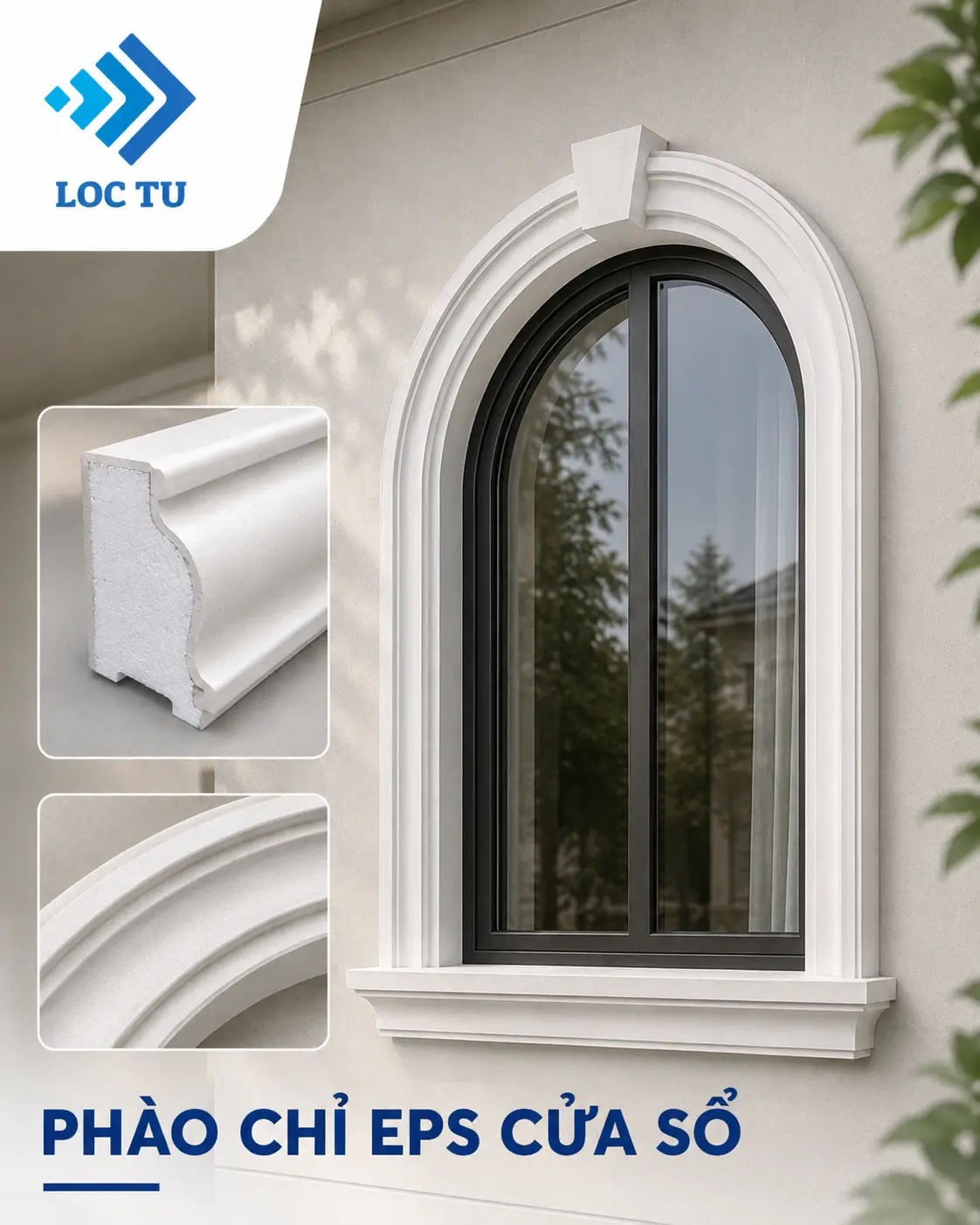 Mẫu phào chỉ EPS cửa sổ được ứng dụng thực tế