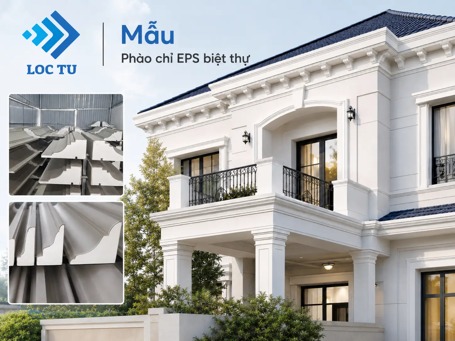 Mẫu phào chỉ EPS hoàn thiện vẻ đẹp kiến trúc tổng thể