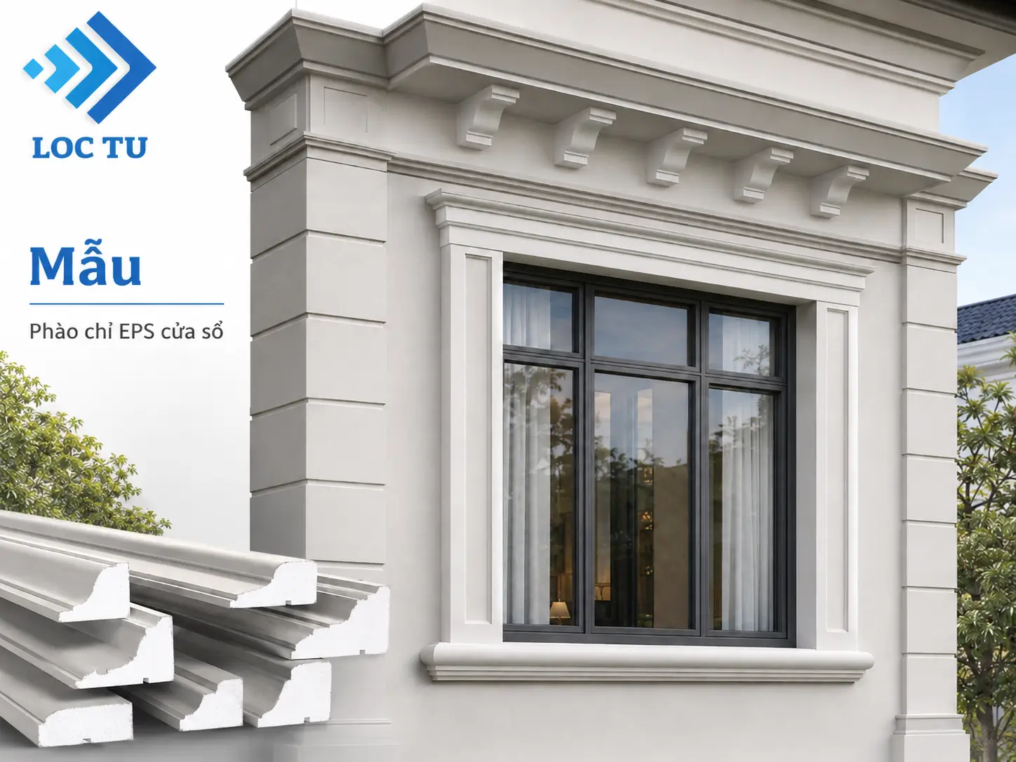 Mẫu phào chỉ EPS hoàn thiện vẻ đẹp kiến trúc tổng thể