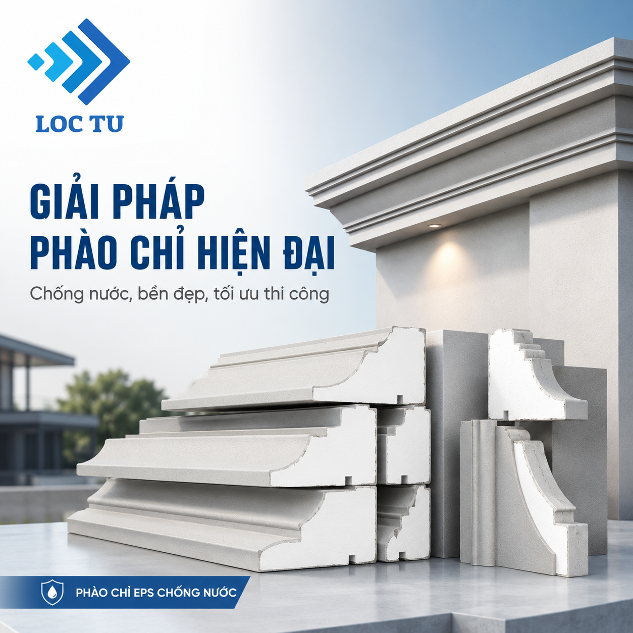 Phào chỉ EPS chống nước được ứng dụng rộng rãi