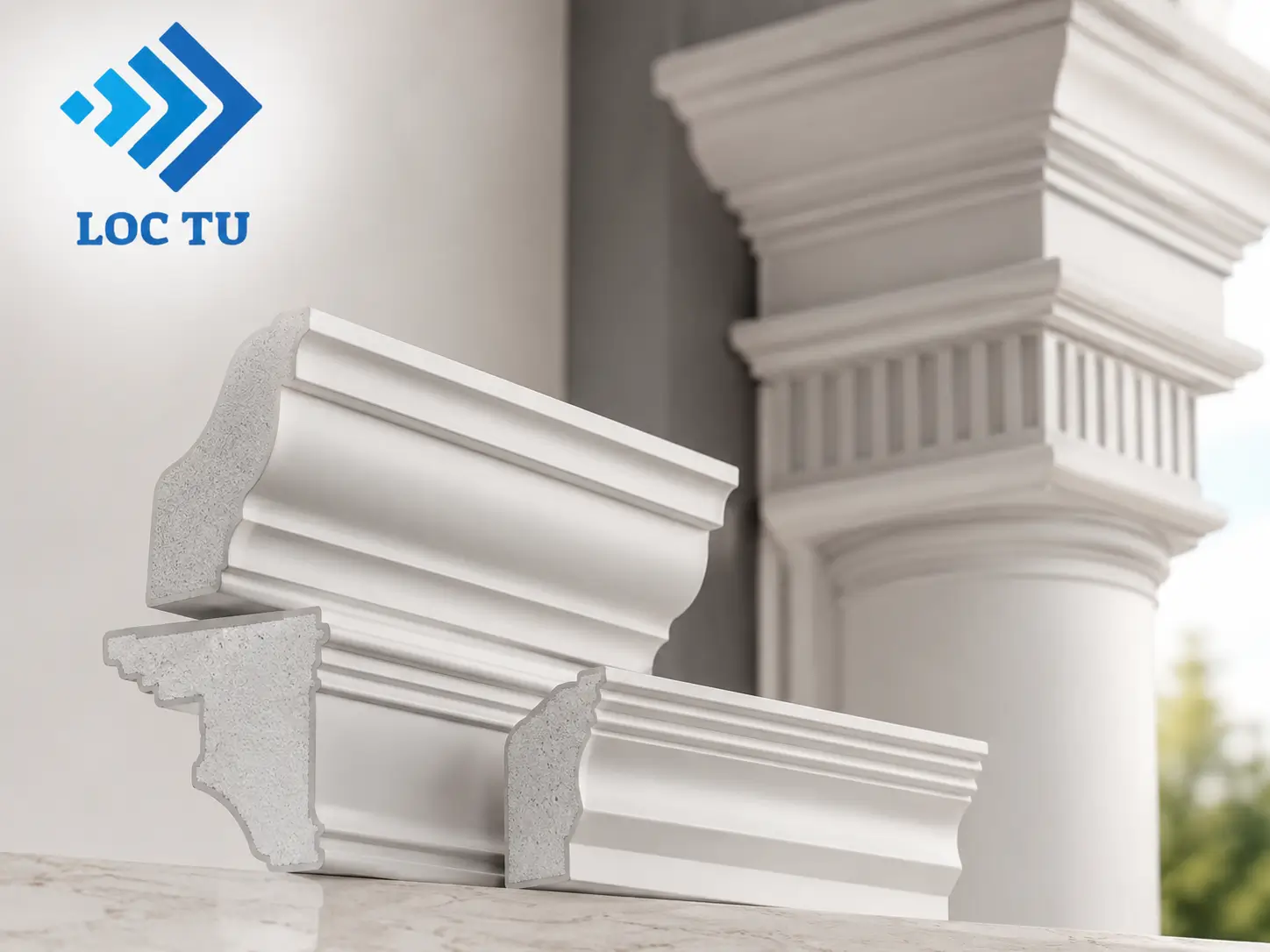 Phào chỉ EPS cột nhà giúp tăng tính thẩm mỹ cho kiến trúc