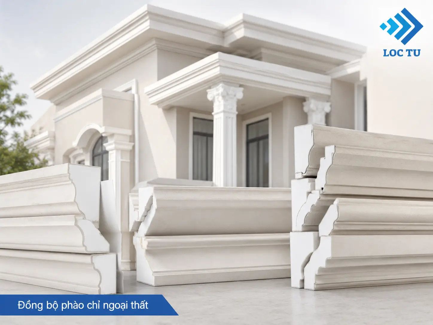 Phào chỉ EPS nhà phố giúp kiến trúc thêm cân đối và ấn tượng