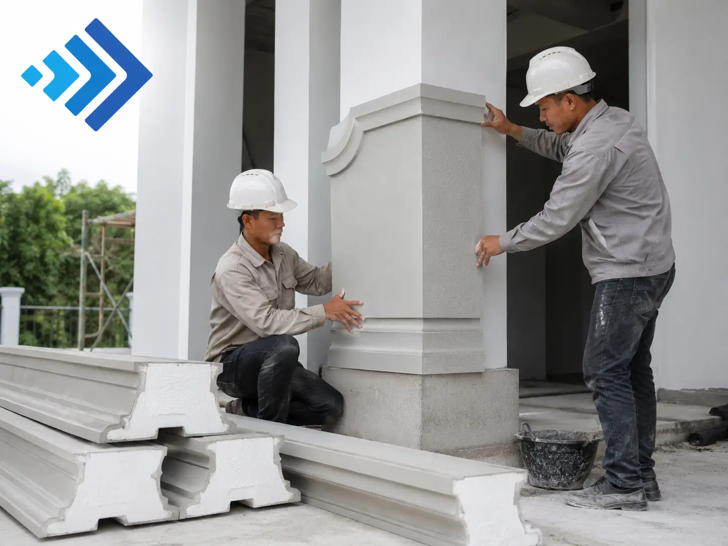 Phào chỉ EPS cột nhà tạo sự đồng bộ cho tổng thể thiết kế