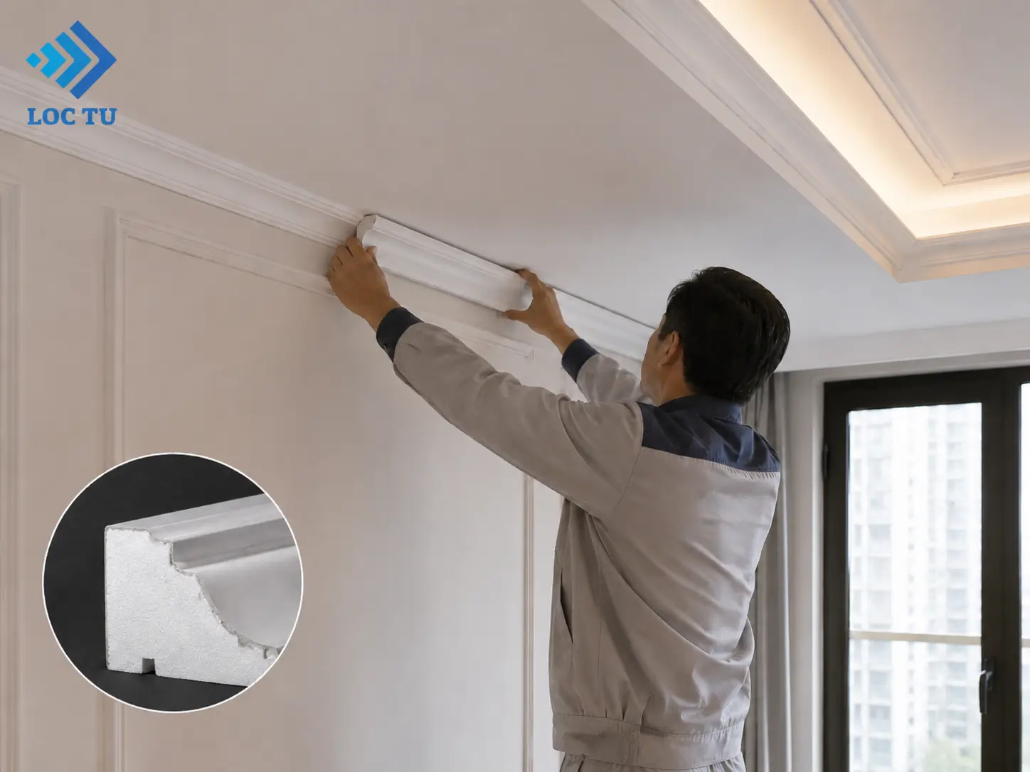 Mỗi đường nét của phào chỉ EPS chung cư đều góp phần nâng tầm giá trị thẩm mỹ