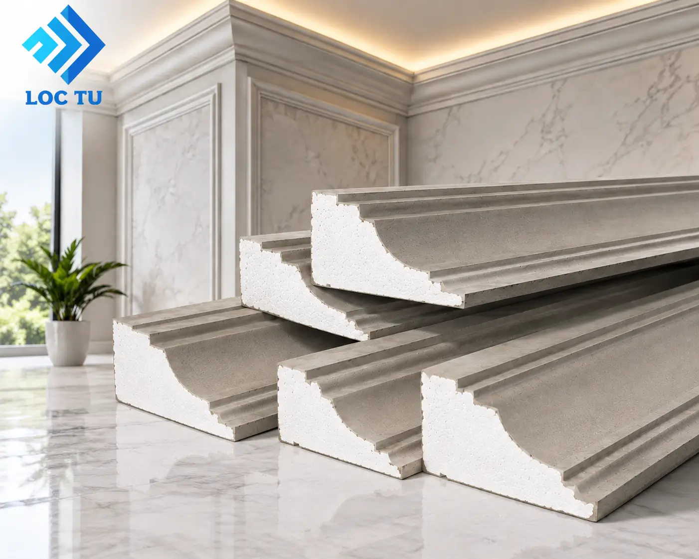 Phào chỉ EPS chống cháy là xu hướng được nhiều công trình dân dụng và thương mại quan tâm