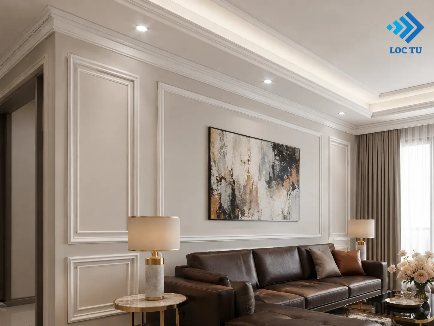 Phào chỉ EPS phòng khách là lựa chọn dành cho những không gian đề cao sự sang trọng và khác biệt