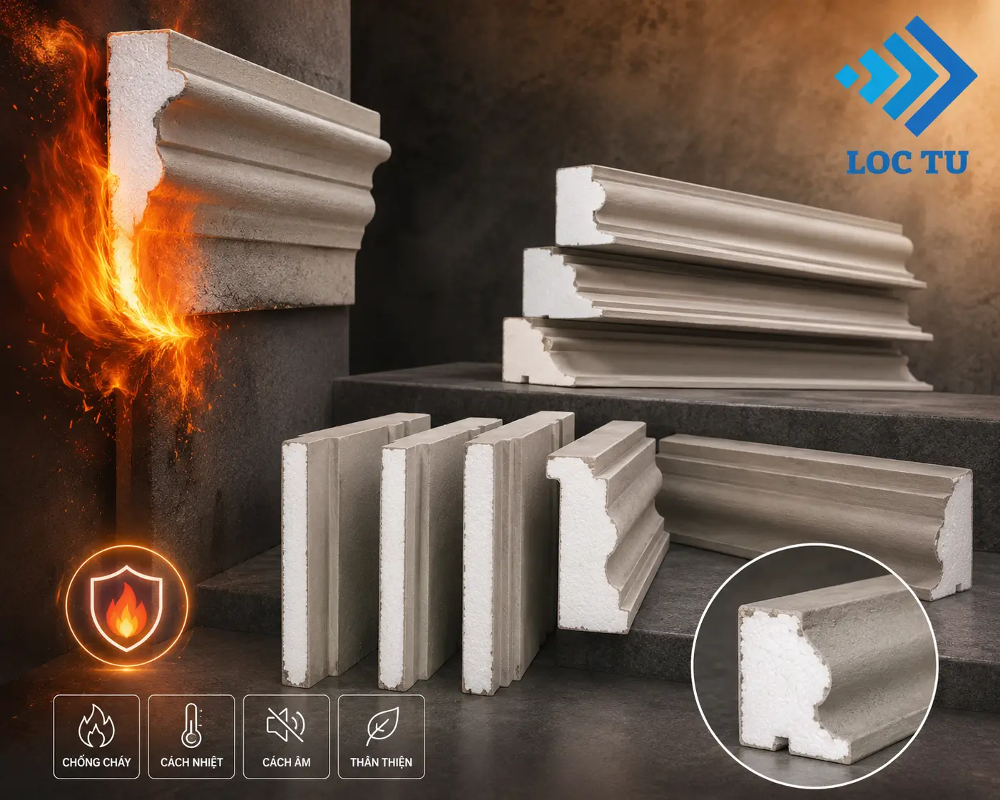 Một công trình chất lượng luôn bắt đầu từ việc lựa chọn vật liệu phù hợp như phào chỉ EPS chống cháy