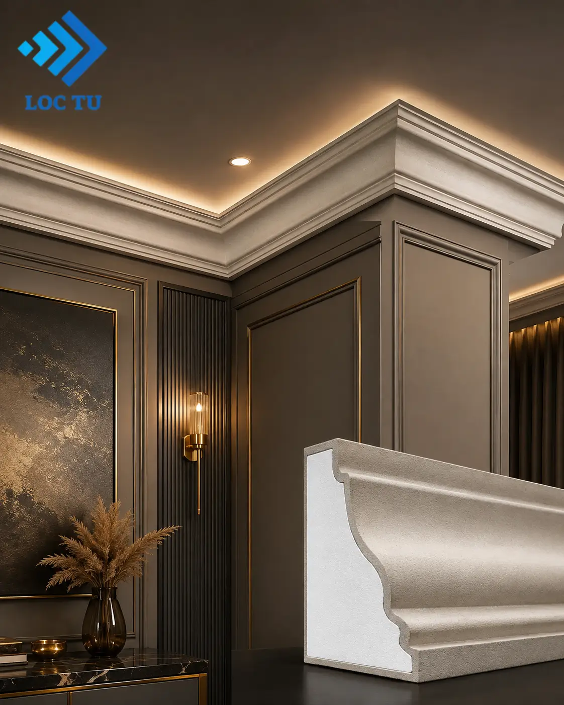 Mỗi chi tiết hoàn thiện đều trở nên nổi bật hơn nhờ những ưu điểm phào chỉ EPS mang lại