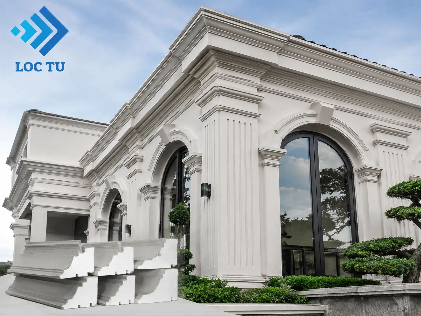 Những đường phào thanh thoát góp phần hoàn thiện vẻ đẹp sang trọng cho công trình nhà phố