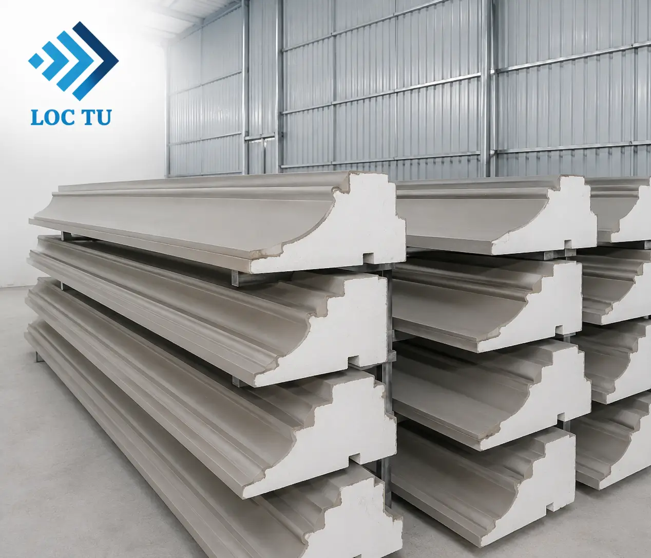 Phào chỉ EPS phủ vữa tạo điểm nhấn sang trọng cho cửa sổ, cột, ban công và mái nhà